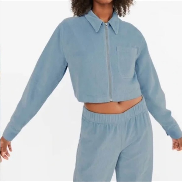 TNA Blue Corduroy Cropped Jacket - Picture 1 of 6